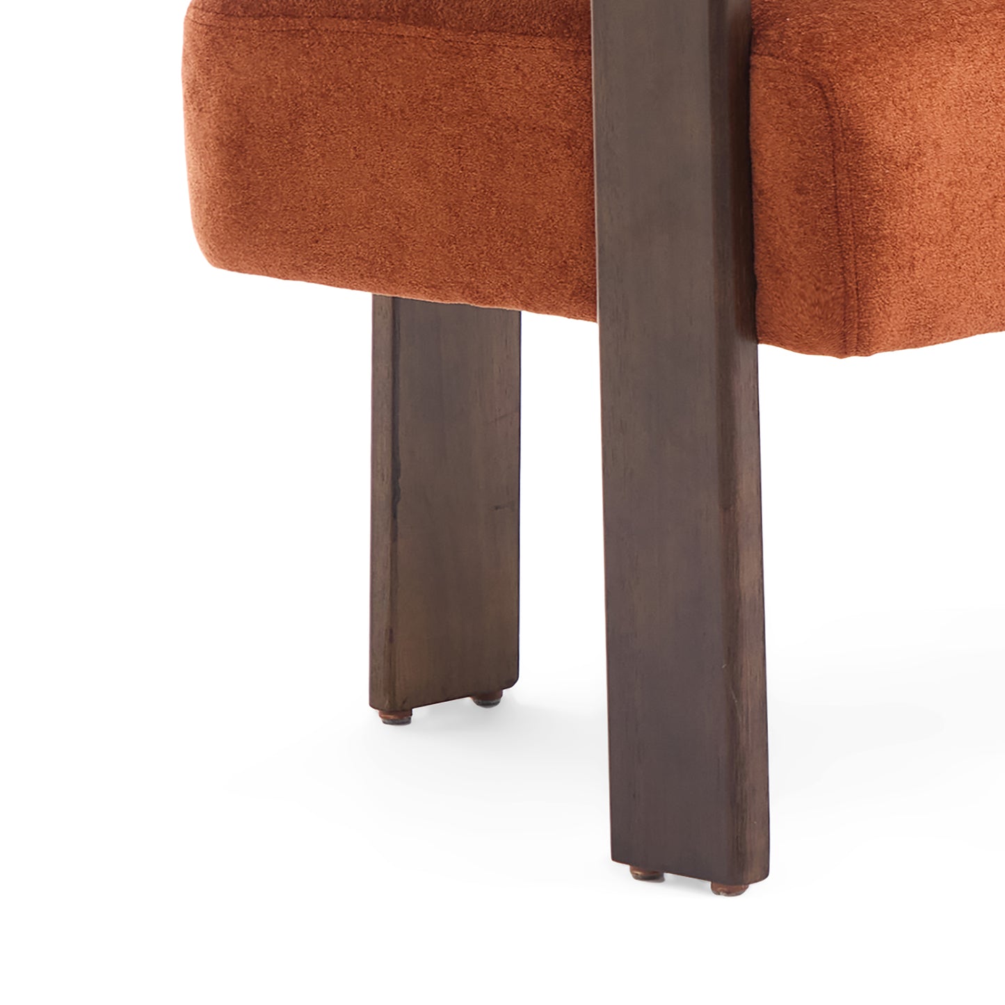 Round armrest loveseat(Dark orange+Brown) image 9