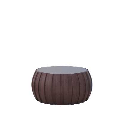 35.43" Modern Waterproof Coffee Table, Durable MgO Cement Design,Indoor & outdoor compatible(Brown) image 8