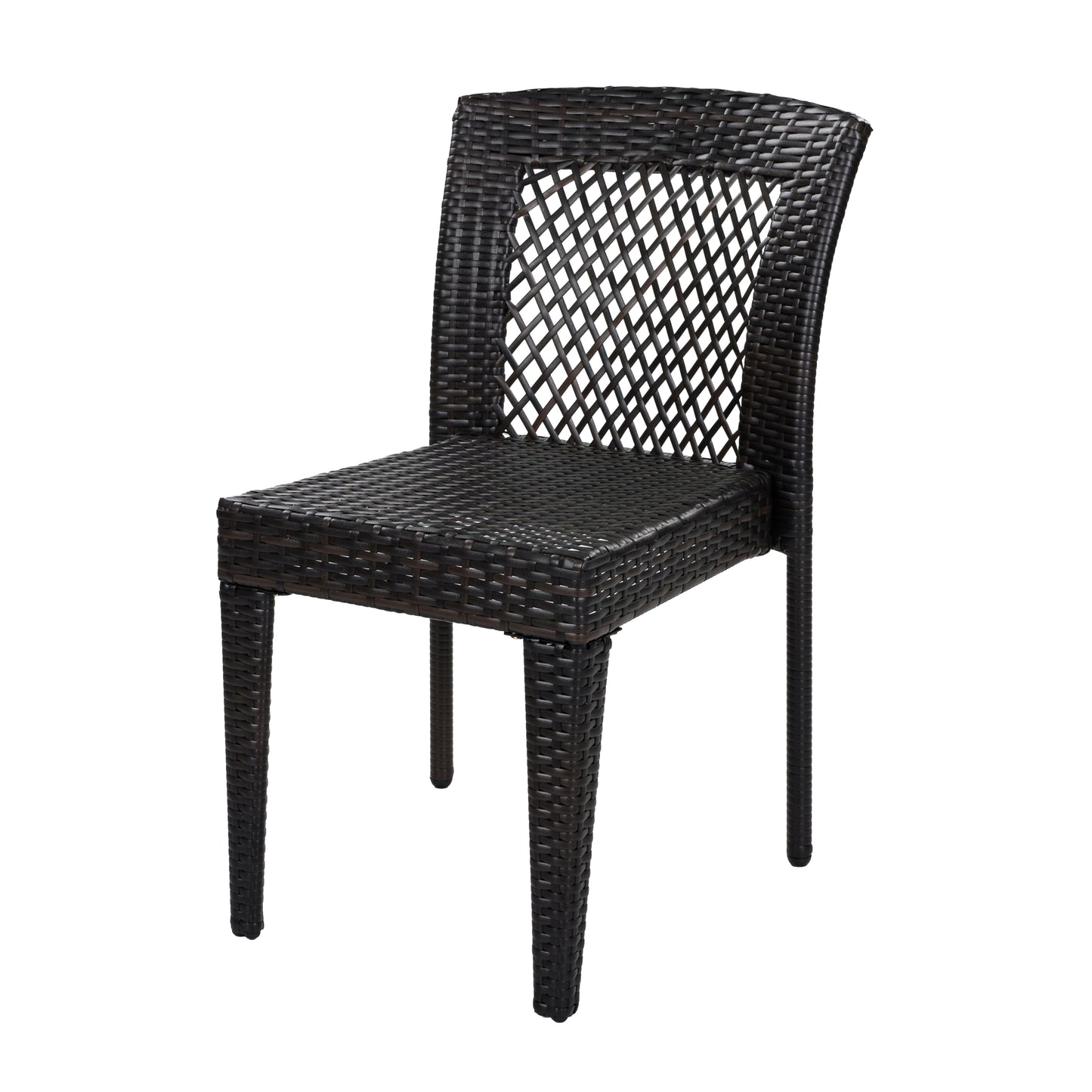 7-Piece Outdoor Dining Set, Acacia Wood Table & 6 Multi-Brown PE Rattan Chairs, Patio Dining Furniture image 10