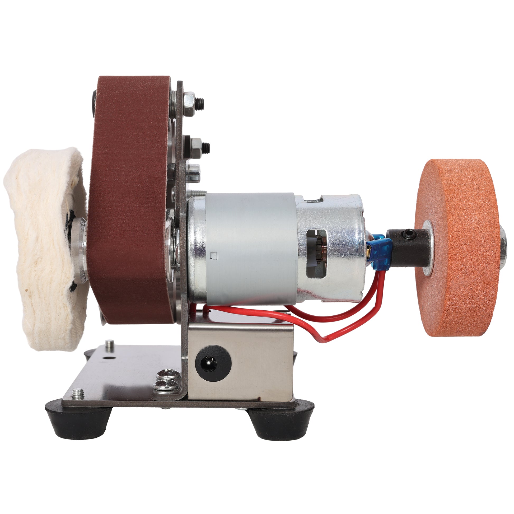 Mini Electric Belt-Sander Knife-Sharpener Sanding Machine 96W, Small Bench Grinder Kit 7 Speed Adjustable Power Polisher DIY Polishing Grinding Tool, Handcraft Jewelry image 2