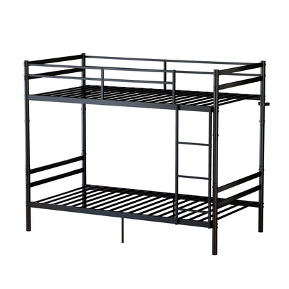 Bunk Bed with Ladder and high Guardrail Metal Bunk Bed, Storage Space, Noise Free,Twin Over Twin Size,BLACK image 8