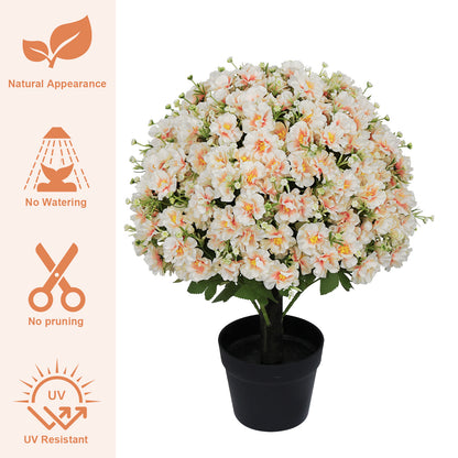 24-Inch Faux Flower Artificial Snow Lotus Potted Plant UV-Resistant Artificial Floral Decor Suitable for Indoor & Outdoor Spaces(Peach Pink),2 Pots per /Set image 6