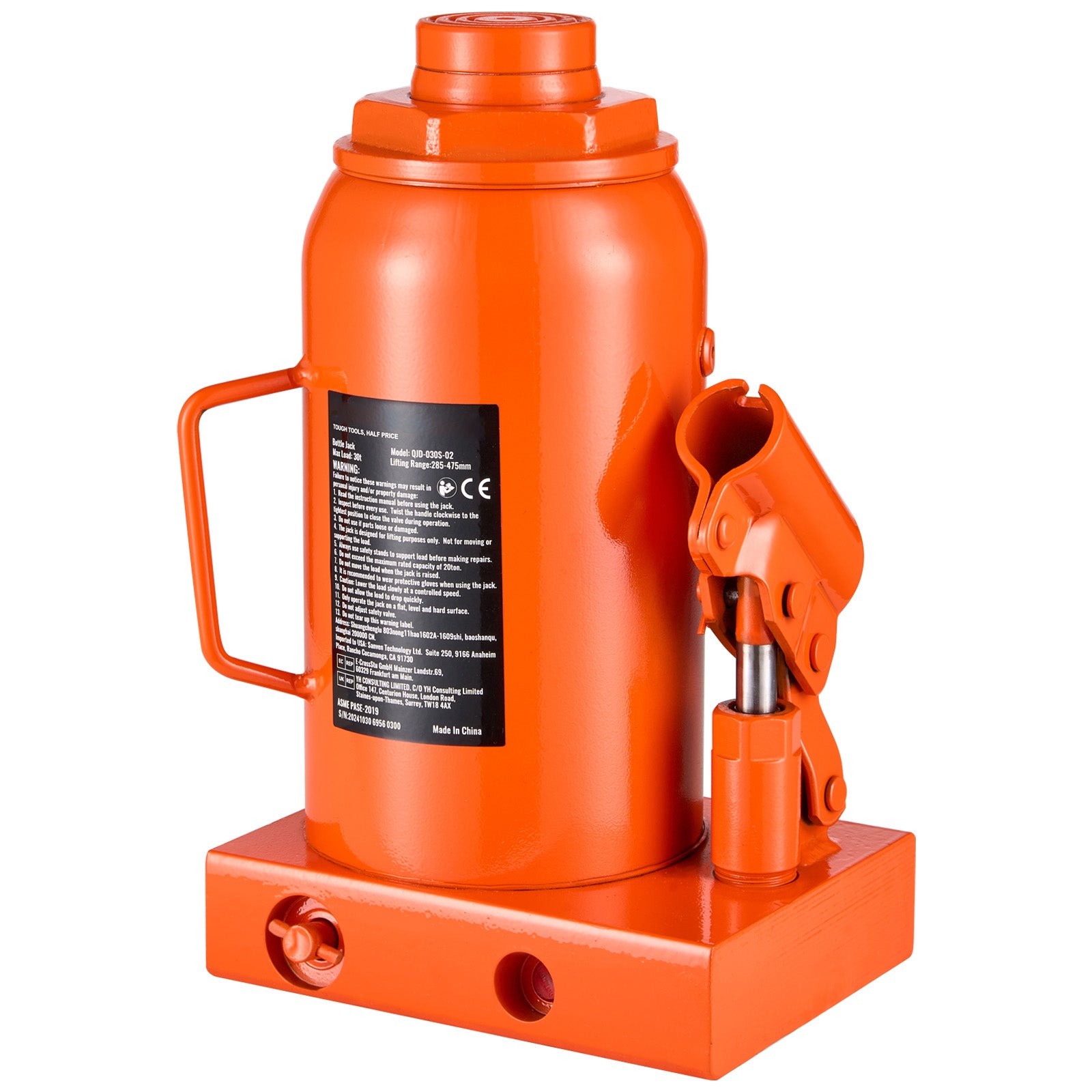 Hydraulic Bottle Jack 30 Ton Manual High Lift Automotive Car Repair Shop image 4