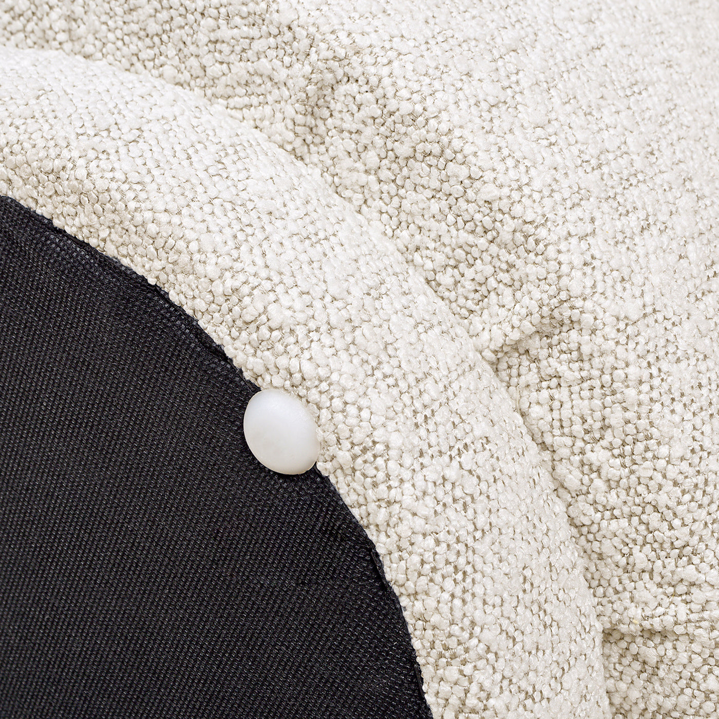 Fuji 15" Mushroom Footstool Ottoman, Ivory White Boucle image 3
