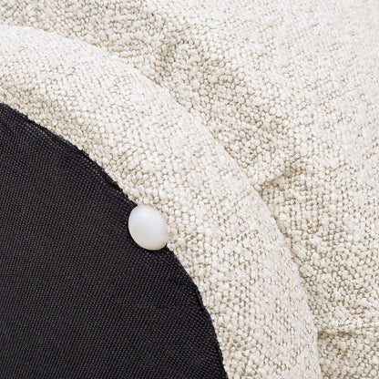 Fuji 15" Mushroom Footstool Ottoman, Ivory White Boucle image 3