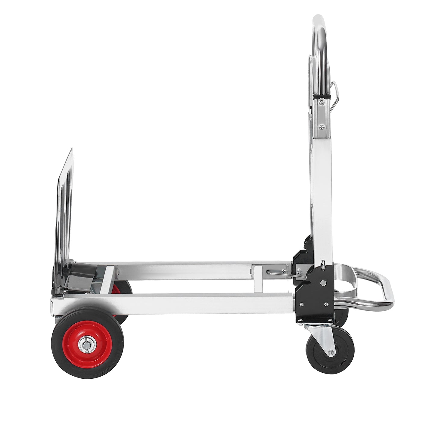 Aluminum Folding Hand Truck, 2 in 1 Design 400 lbs Capacity, Heavy Duty Industrial Collapsible cart, Dolly Cart with Rubber Wheels for Transport and Moving in Warehouse, Supermarket, Garden image 4