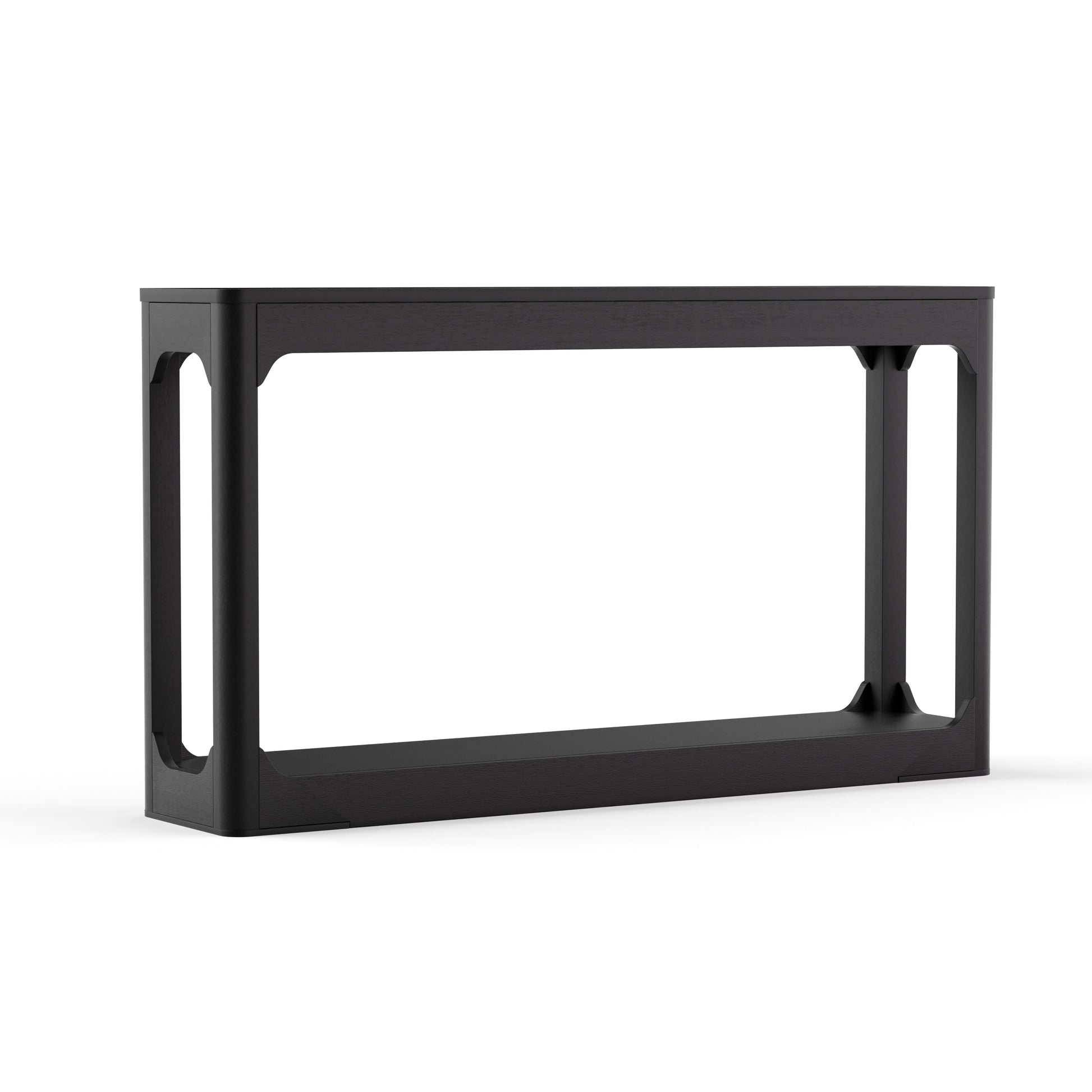 55.1-inch curved-leg storage table, ideal for entryways, slim wooden side table that can be placed behind a sofa, perfect for entryways, hallways, and doorways. Black, 55.1"L*11.8"W*31.1"H image 9