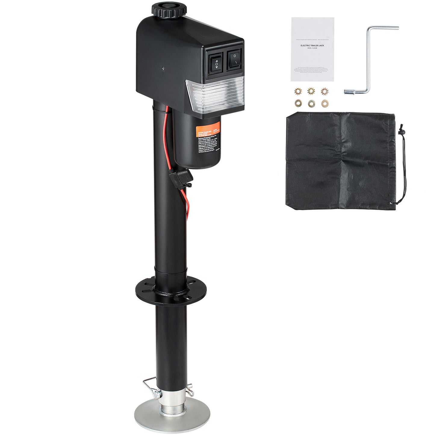 Electric Trailer Jack, Power Tongue Jack Weight Capacity 3500 lbs, 9.84"-33.85" Electric Tongue Jack with Waterproof Cover for Lifting RV Trailer, Horse Trailer, Utility Trailer, Yacht Trailer image 1