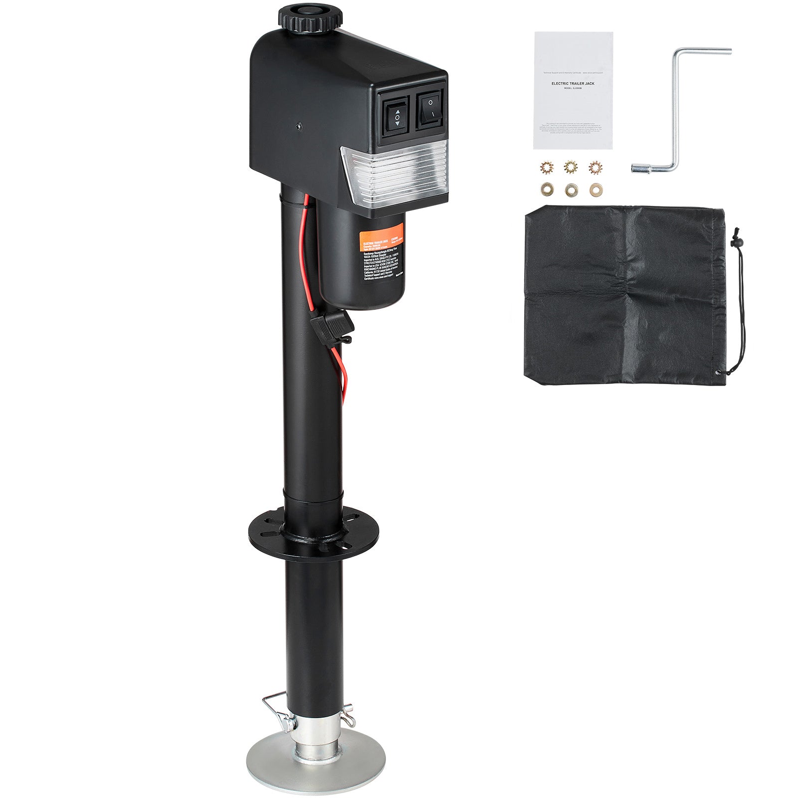 Electric Trailer Jack, Power Tongue Jack Weight Capacity 3500 lbs, 9.84"-33.85" Electric Tongue Jack with Waterproof Cover for Lifting RV Trailer, Horse Trailer, Utility Trailer, Yacht Trailer image 1