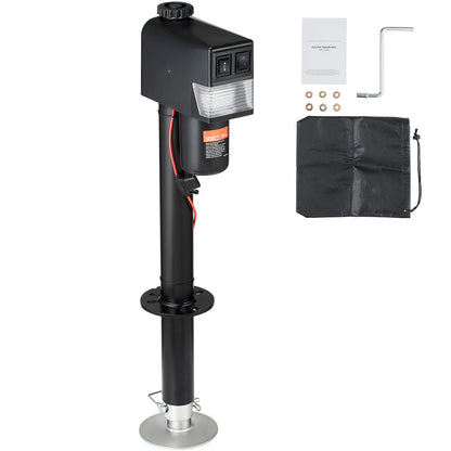 Electric Trailer Jack, Power Tongue Jack Weight Capacity 3500 lbs, 9.84"-33.85" Electric Tongue Jack with Waterproof Cover for Lifting RV Trailer, Horse Trailer, Utility Trailer, Yacht Trailer image 1