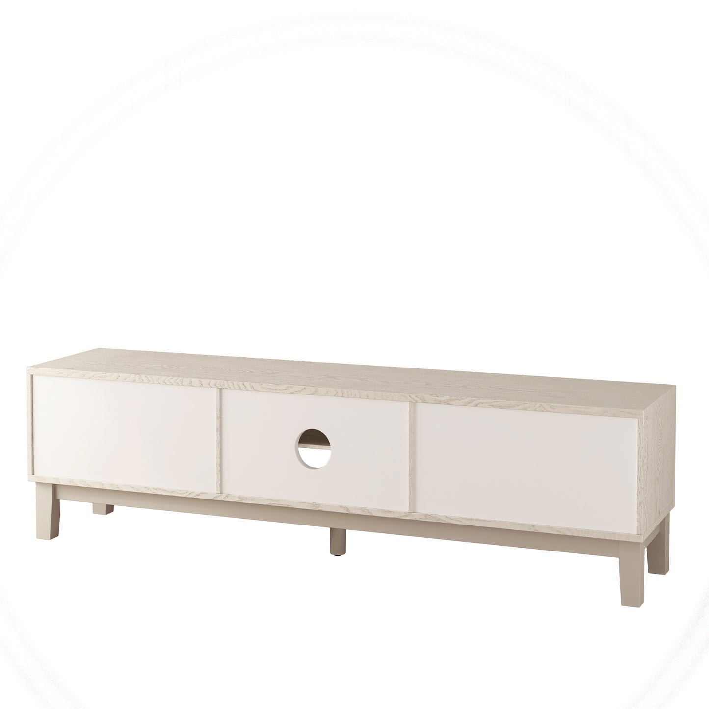 Modern Mid-Century Media Console with 4 Drawers and Cable Management, TV Console Table for TVs up to 75",Entertainment Center for Living Room and Office(White) image 12