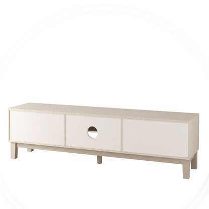 Modern Mid-Century Media Console with 4 Drawers and Cable Management, TV Console Table for TVs up to 75",Entertainment Center for Living Room and Office(White) image 12