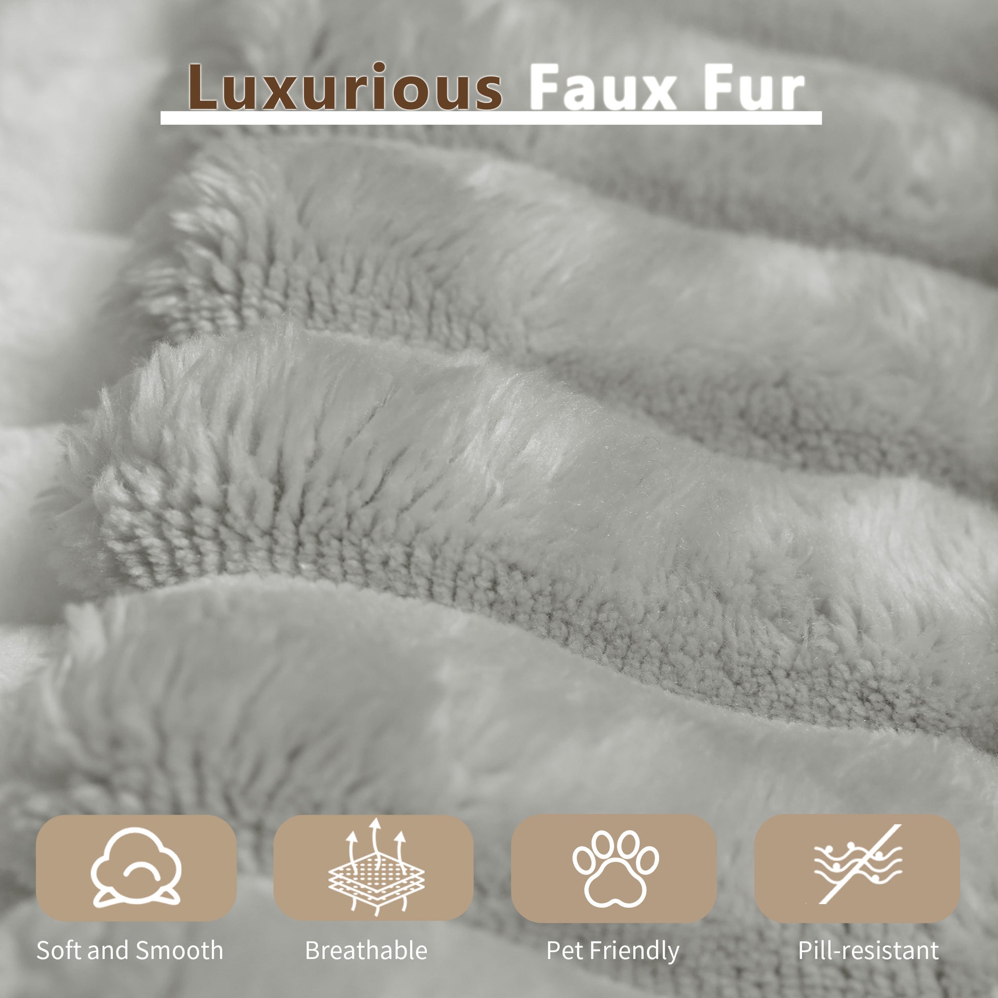 Chaise Lounge Chair Indoor, Oversized Upholstered Sofa Bed, Sleeper Couch Reading Chairs Fluffy Plush Faux Fur Cloud Sofas Couches for Living Room,Grey image 5