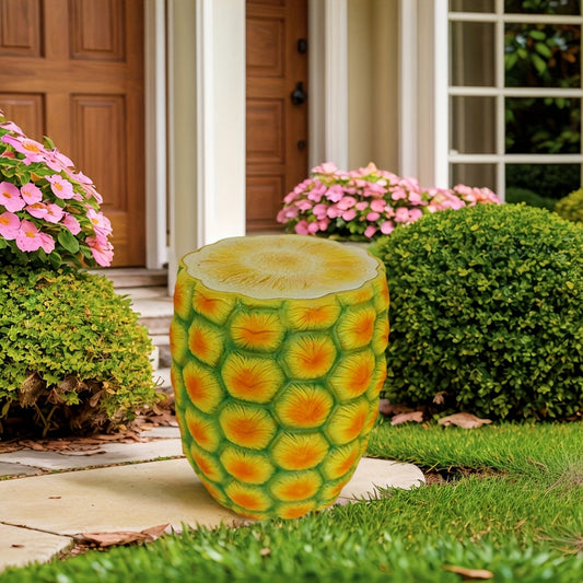14" Oversized Pineapple Shaped Resin Stool, Side Table, Plant Stand, Innovative Multi-Use Decorative Furniture for Home Decor, Garden Decor, Patio, Balcony, Indoor & Outdoor Decoration image 1