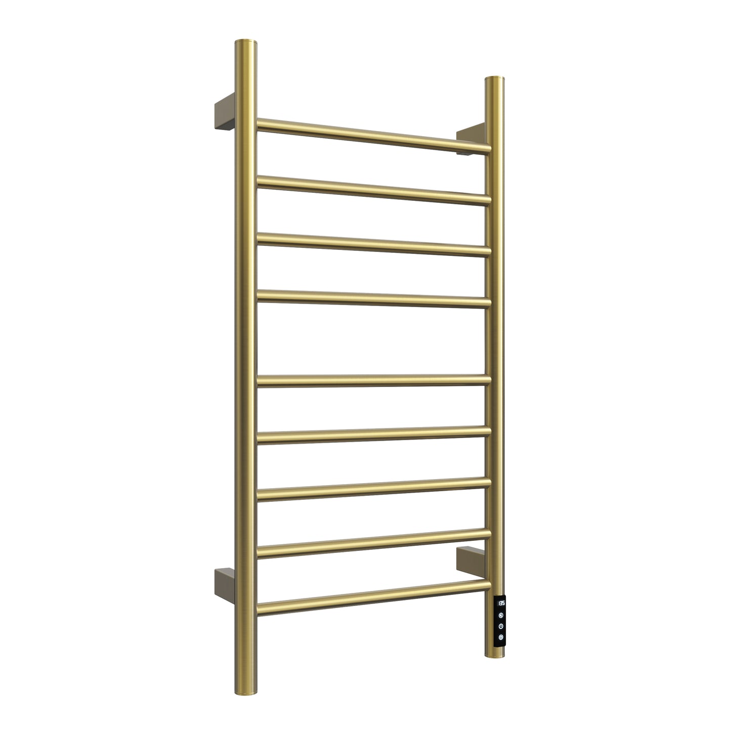 Brushed Gold Heated Towel Rack for Bathroom,Wall Mounted with Intelligent Touch Screen Timer, 9-Bar Towel Warmer, 304 Stainless Steel Polished, Plug-in/Hard-Wired image 2