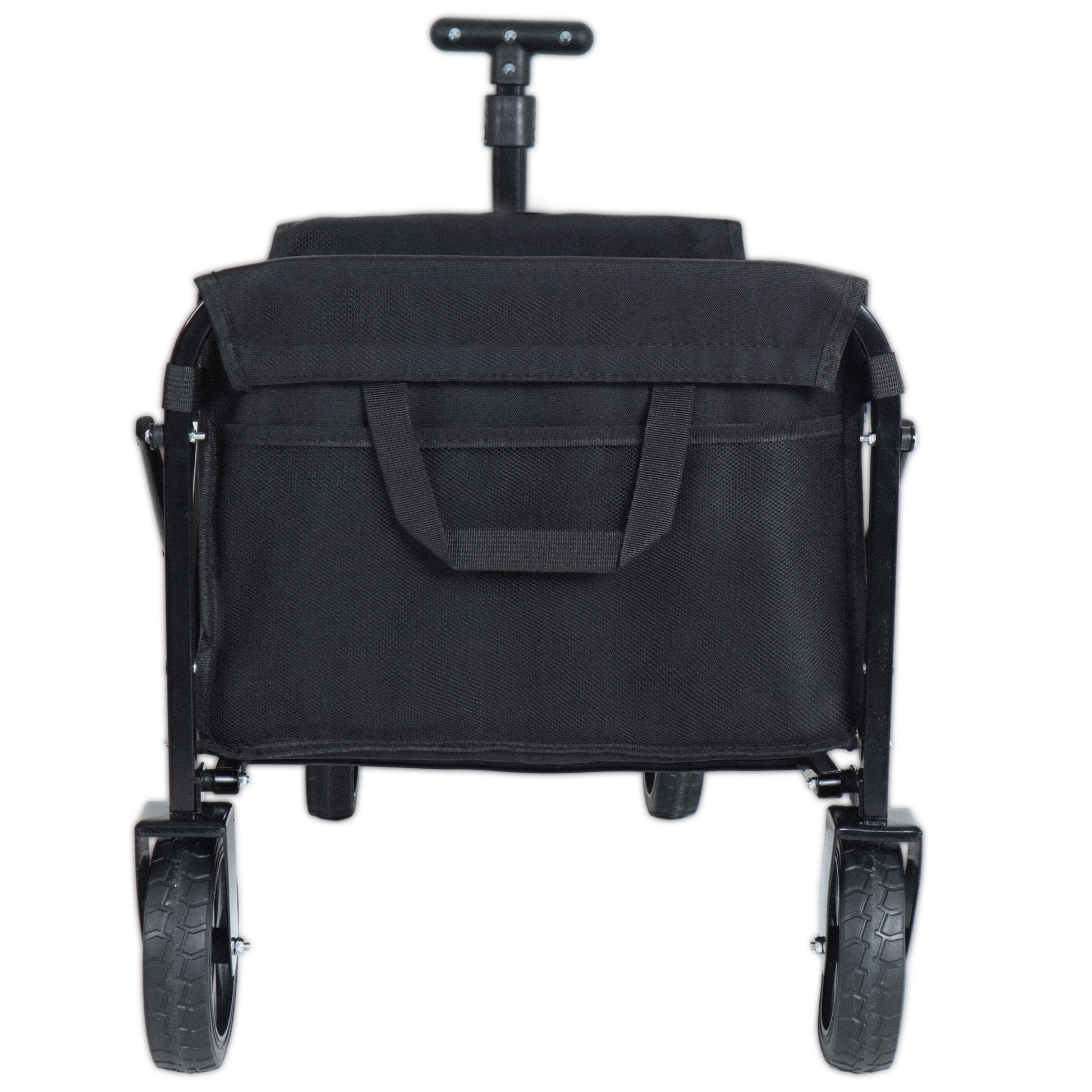 Expandable Dual-Layer Utility Wagon with 100% Extra Space - 225lbs Grocery Cart for Camping, Shopping, Sports, Gardening, Fishing, Black image 7