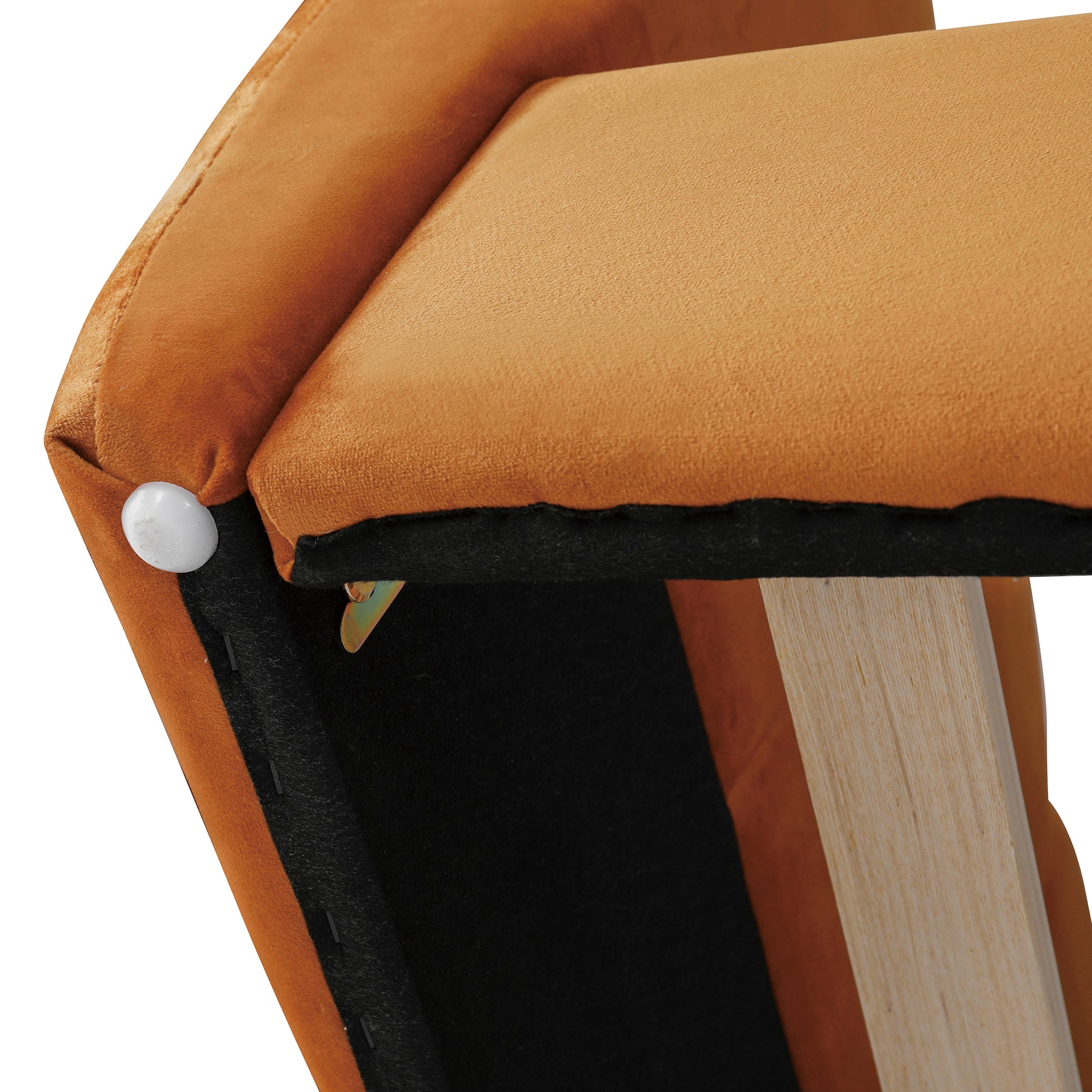 Full Size Velvet Upholstered Floor Bed, Pumpkin Orange image 11