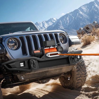 Electric Winch, 12000 lbs Load Capacity, 12V DC Truck Winch with Φ0.36 in x 75.5 ft Synthetic Rope, Wireless & Wired Remote Control, IP55 Waterproof for Towing Off-Road SUV Jeep Trailer Boat image 2