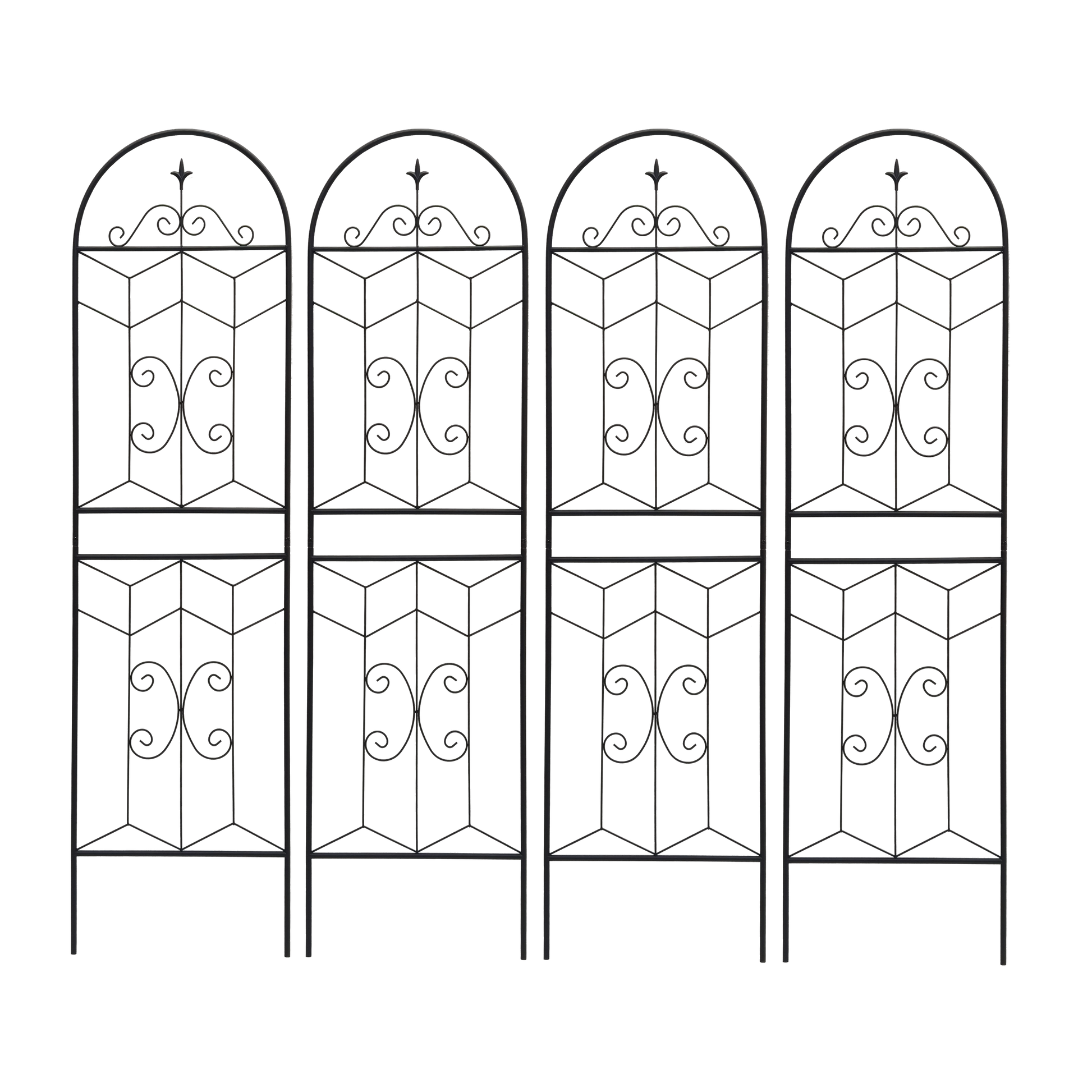 4 Pack Metal Garden Trellis 71" x 19.7" Rustproof Trellis for Climbing Plants Outdoor Flower Support Black image 3