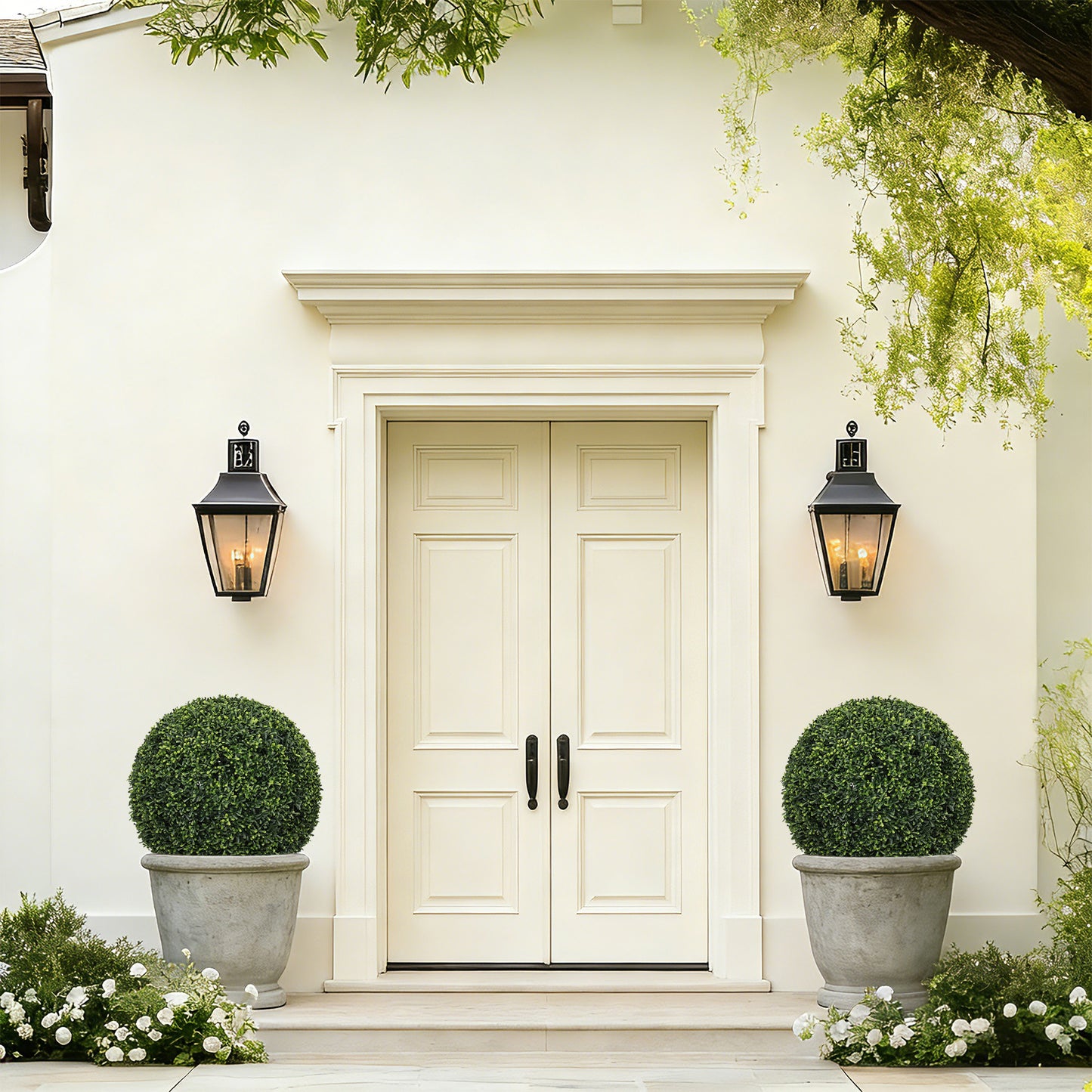 18.5IN Topiary Balls Artificial Outdoor Faux Boxwood Plants Large Green Decorative Spheres for Garden Front Porch Patio Planter Decoration, 2pcs/set image 8