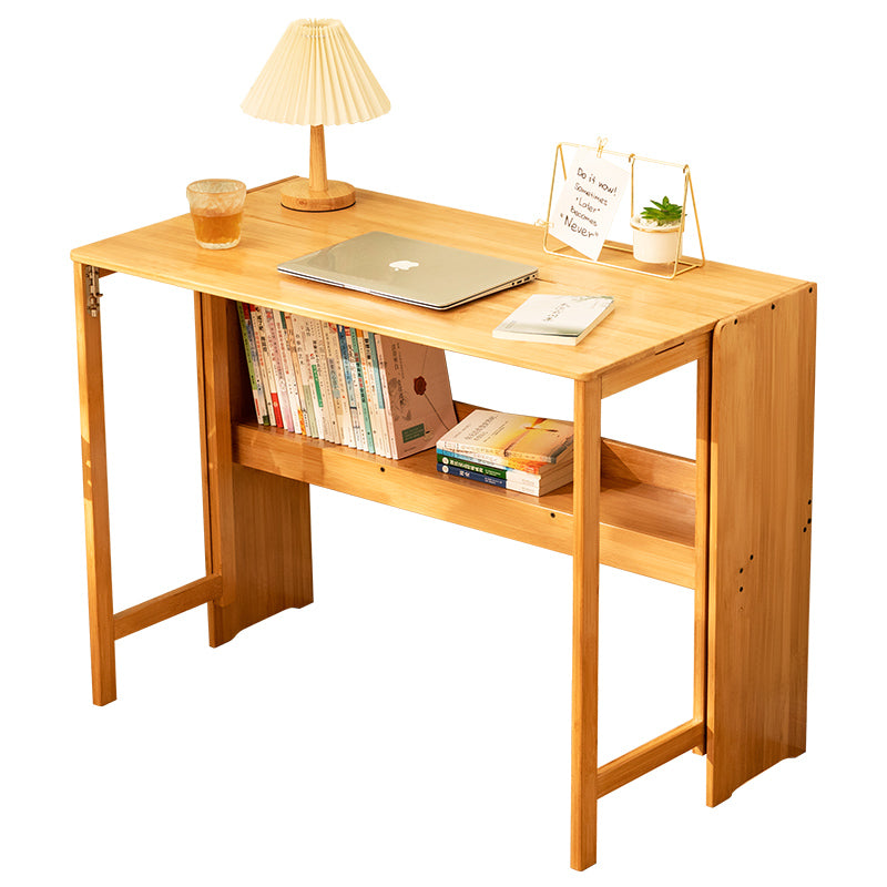 Bamboo Folding Desk, Space-Saving Computer Desk for Small Spaces, Foldable Study Table for Bedroom, Home Office, Dorm, Apartment, Natural Color image 10