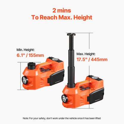 Electric Car Jack, 5 Tons /11000 lbs, Electric Scissor Jack with Built-In Inflator, 12V Adjustable Tire Change Replacement with Secure Hammer & LED Light, Portable Jack kit for Sedan, SUV, Truck image 11