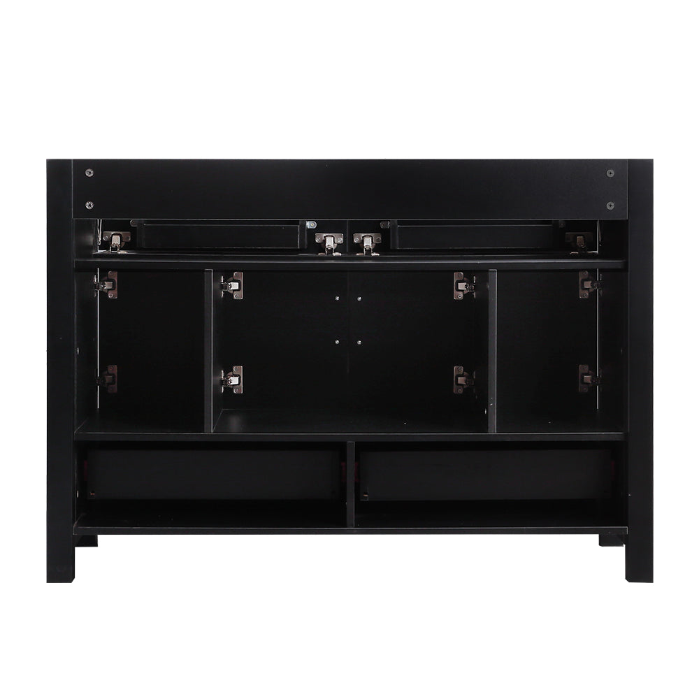 48" Black Bathroom Vanity.Abundant Storage Cabinet -4 Soft close doors and 4 drawers (excluding the ceramic basin) image 2