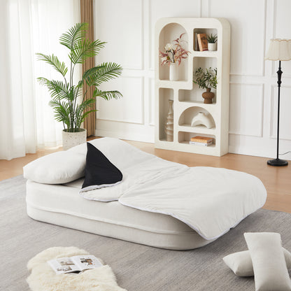 75''2-in-1 Foldable Sofa,Convertible Sleeper Foam Sofa Bed with Multi Functional Blanket, Chenille Floor folding sofa bed, Floor Sofa Lounge Sofa for Living Room Bedroom Lounge Studio image 10