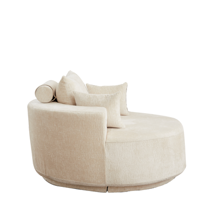 55''L Polyester Foam Single Swivel Chair, Fluffy Modern Sleeper, 360 Degree Swivel Chair for Living Room, Bedroom, Lounge and Projection Room image 8