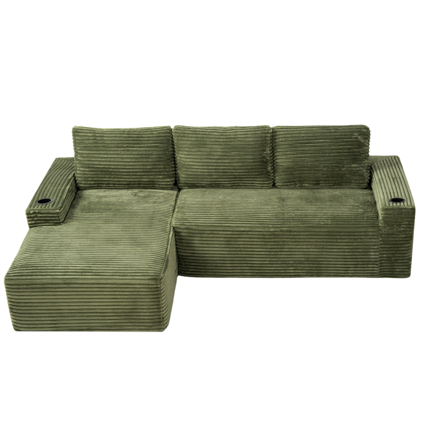104 Inch Cloud Sectional Couch,Modern Modular Sectional Sofa with Deep Seat,Corduroy Boneless Couches with L-Shape Chaise for Living Room Bedroom,No Assembly Required image 3