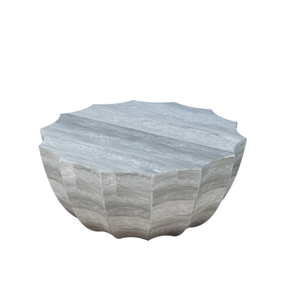 35.43" Modern Outdoor and Indoor Waterproof Coffee Table, Durable MgO Cement Design, Suitable for Terraces, Gardens, Backyards and Living Rooms (Marble white) image 7