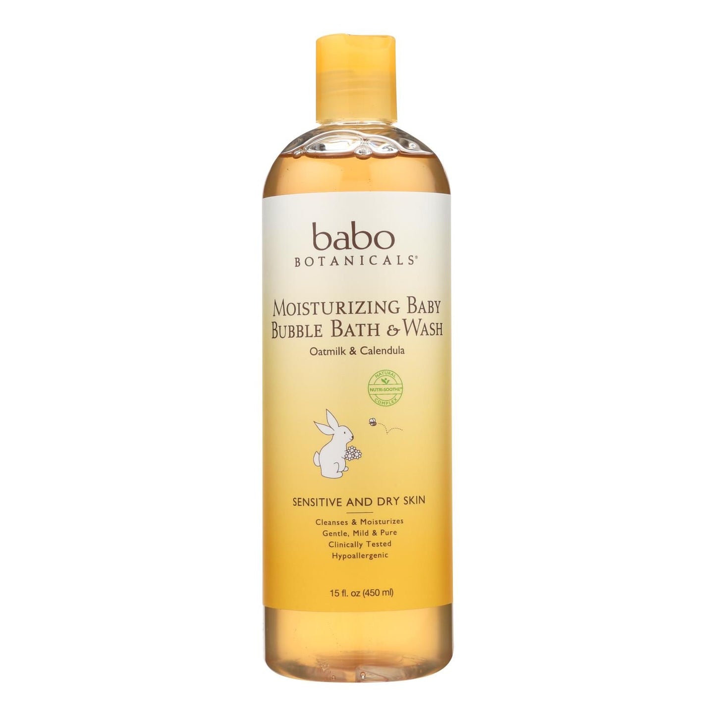 Babo Botanicals - Baby Bubble Bath And Wash - Moisturizing - Oatmilk - 15 Oz image 1
