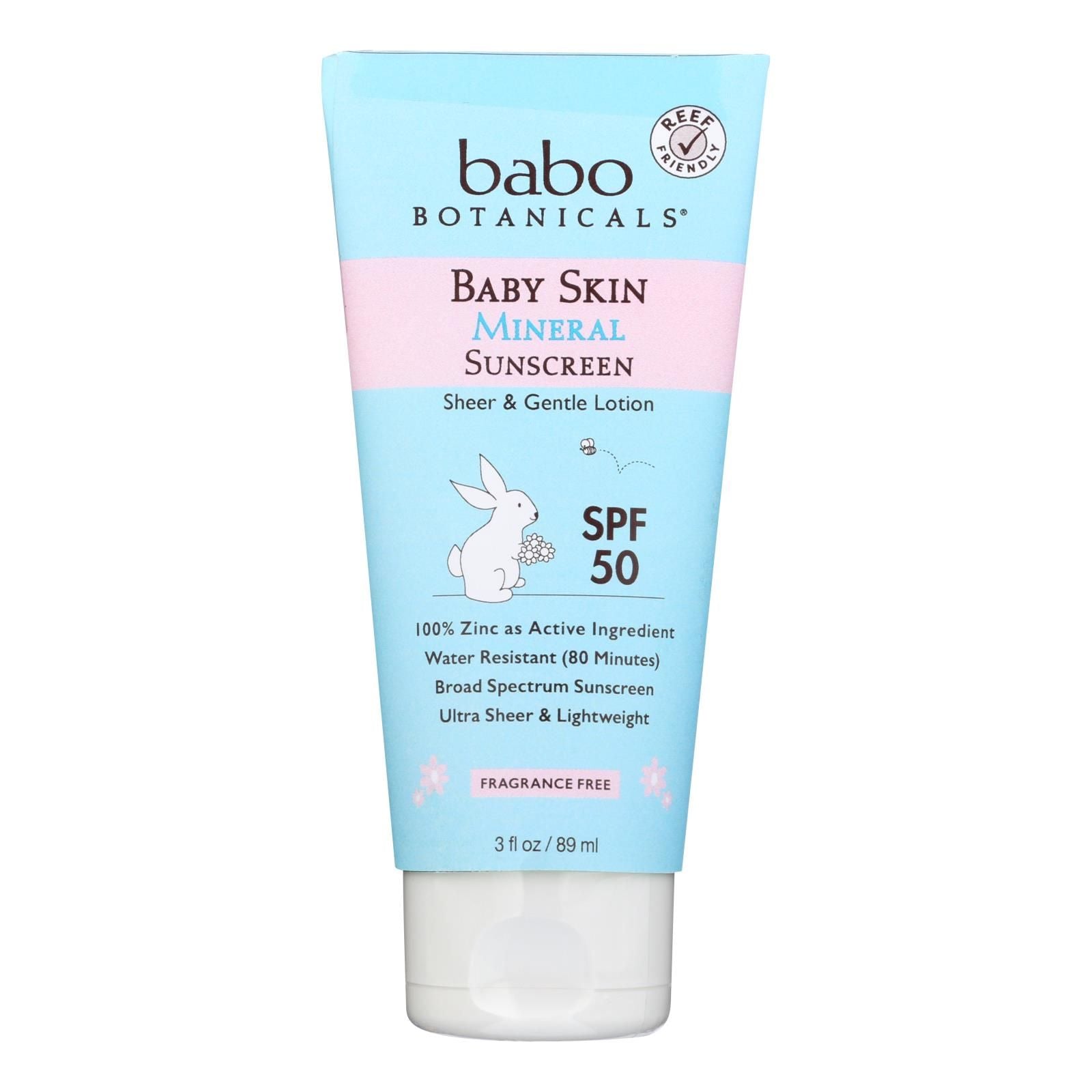 Babo Botanicals - Baby Skin Mineral Sunscreen - Spf 50 - 3 Oz. image 1