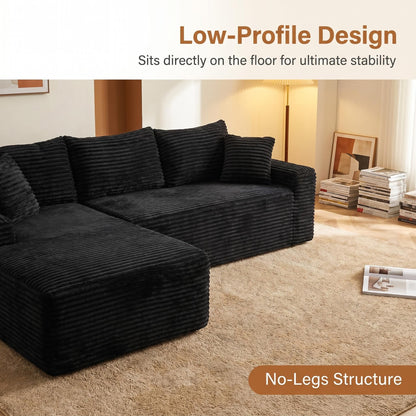 94.5" Cloud Modular Sectional Sofa Couch with L-Shape Chaise,Modern Minimalist Upholstered Couches for Living Room Bedroom,Deep Seat Corner Couch,No Assembly Required image 4