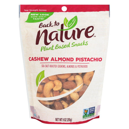 Back To Nature Cashew Almond Pistachio Mix - Case Of 9 - 9 Oz. image 2