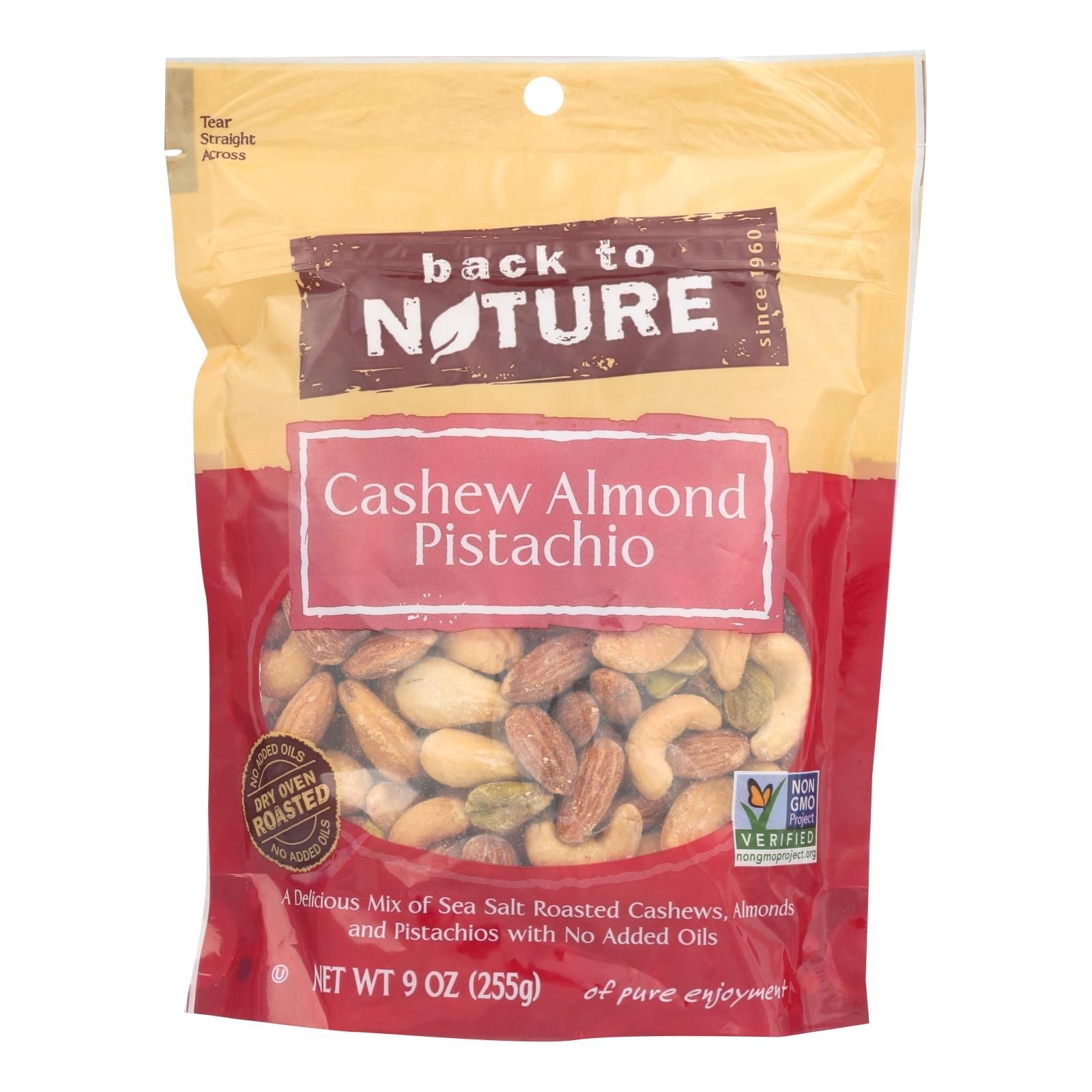 Back To Nature Cashew Almond Pistachio Mix - Case Of 9 - 9 Oz. image 1