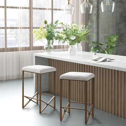 Backless Upholstered Counter Stool 26"H image 2