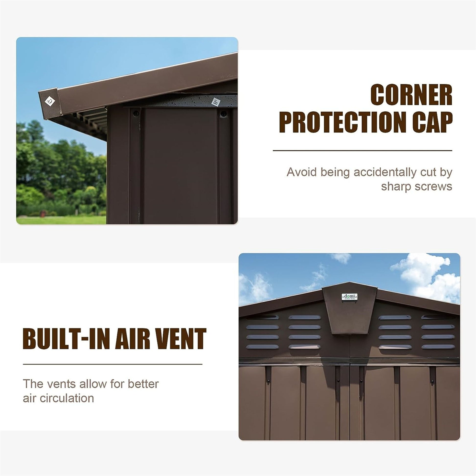 Backyard Storage Shed 11' x 12.5' with Galvanized Steel Frame & Windows, Outdoor Garden Shed Metal Utility Tool Storage  image 4