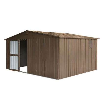 Backyard Storage Shed 11' x 12.5' with Galvanized Steel Frame & Windows, Outdoor Garden Shed Metal Utility Tool Storage  image 1