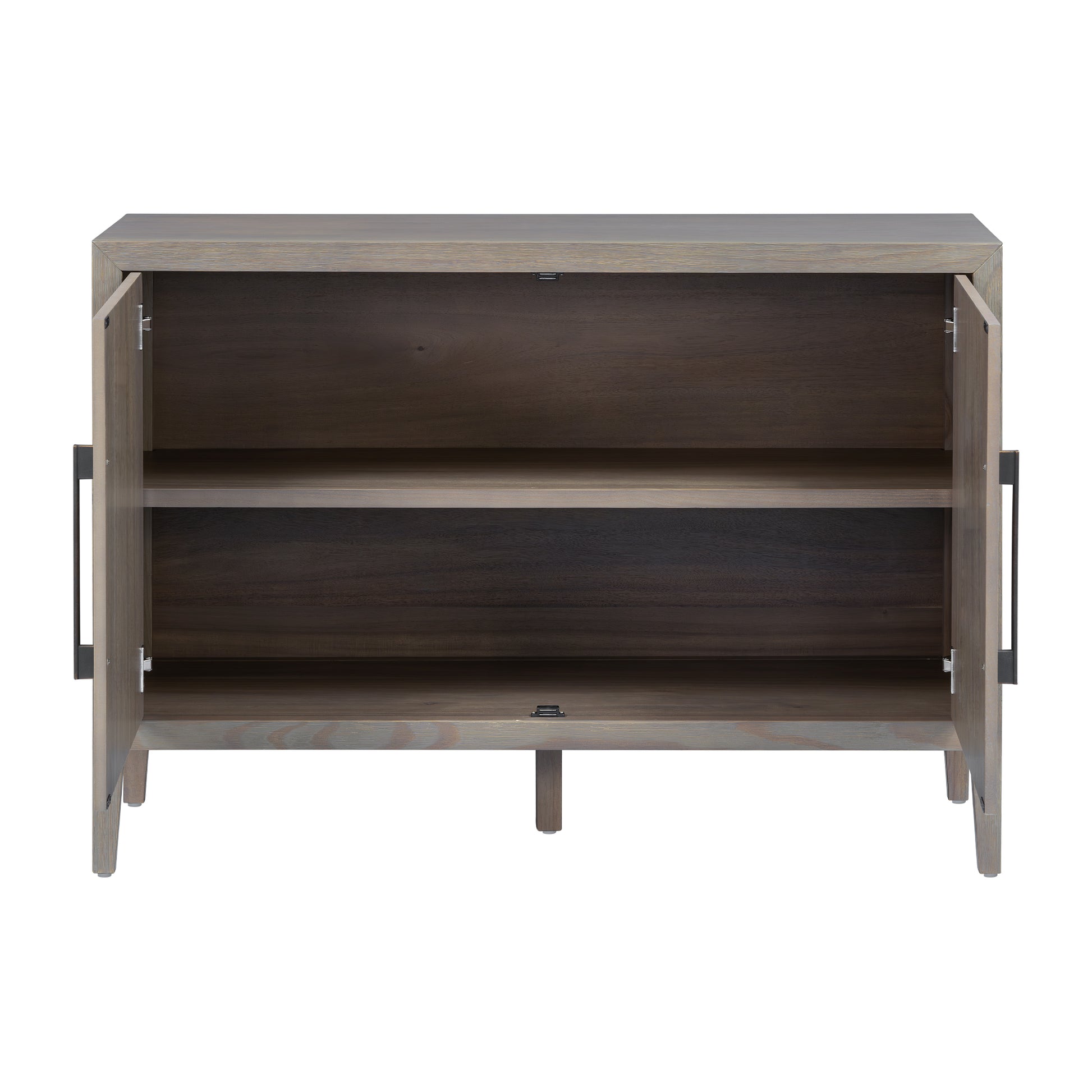 U_STYLE 47.25-Inch Farmhouse Sideboard with Pine Veneer and 2 Doors, Retro Buffet with Adjustable Feet, Minimalist Wooden Storage Cabinet with Metal Handles for Living Room, Kitchen image 11