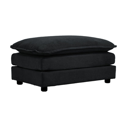 Chenille Fabric Ottomans Footrest to Combine with 2 Seater Sofa, 3 Seater Sofa and 4 Seater Sofa, Black Chenille image 1
