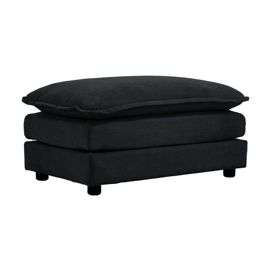 Chenille Fabric Ottomans Footrest to Combine with 2 Seater Sofa, 3 Seater Sofa and 4 Seater Sofa, Black Chenille image 1