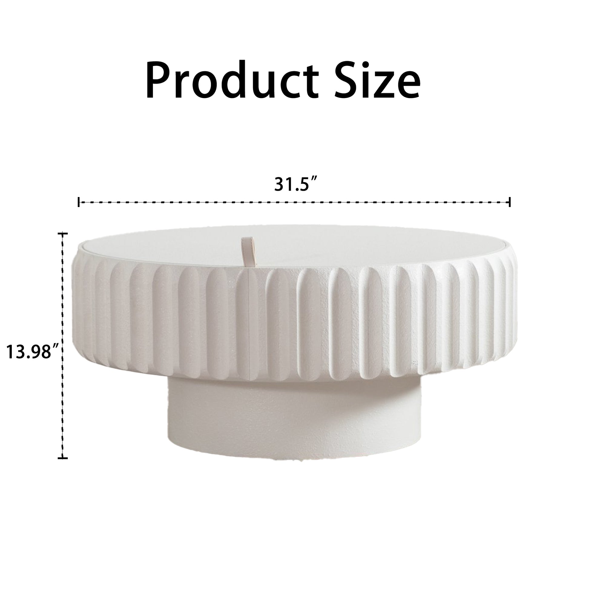 Round Fluted Storage Table with Lift-Off Lid, Sleek Texture, Perfect for Modern Living image 7