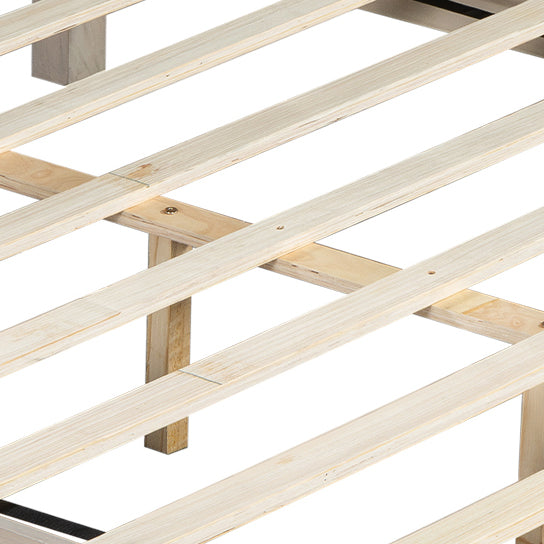 King Size Solid Wood Bed Accessories Package, Including Parts 2, 3, 4, 5, 6, 7, 10, 11, 12, 13, and Hardware, Beige image 1