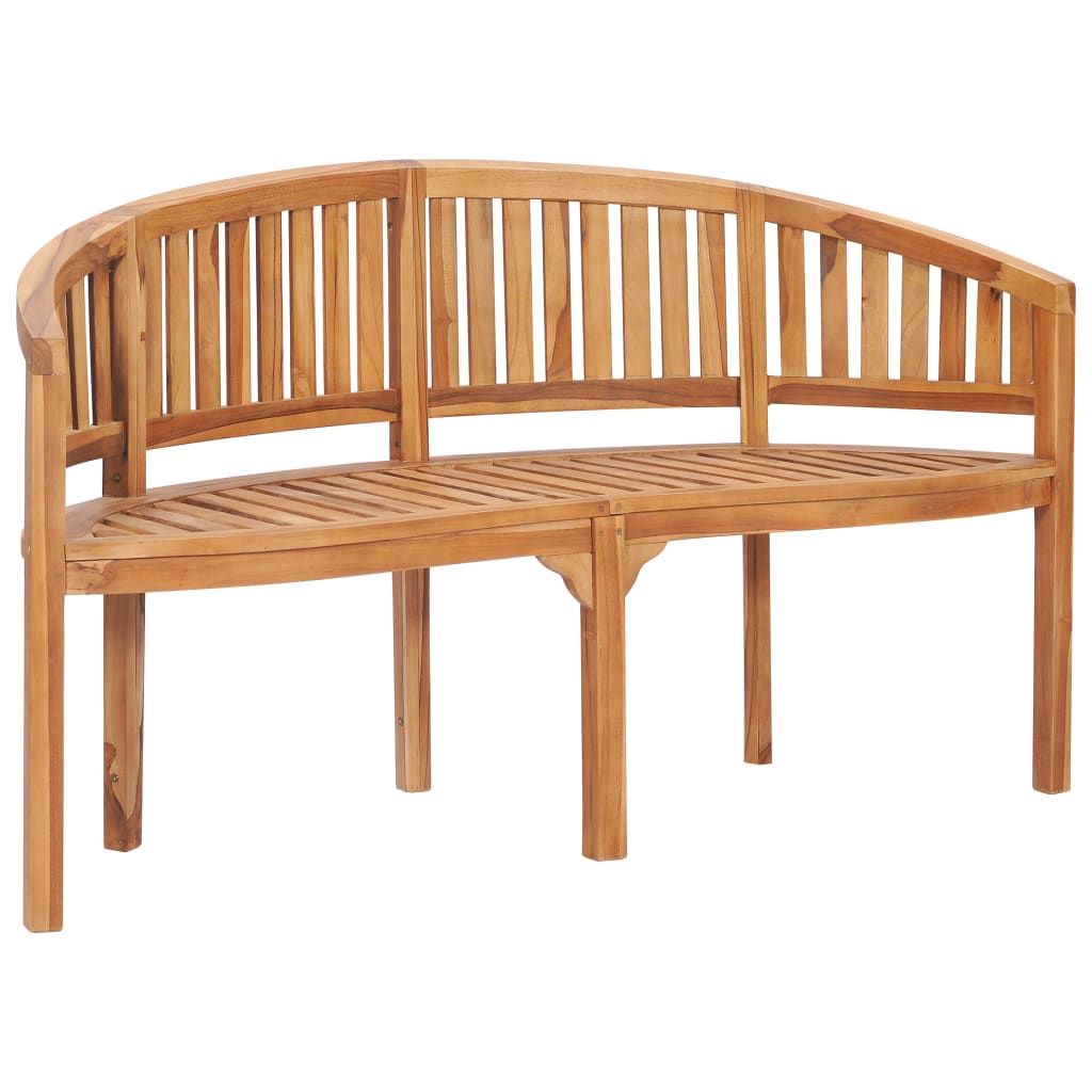 Banana Bench 59.4" Solid Teak Wood image 2