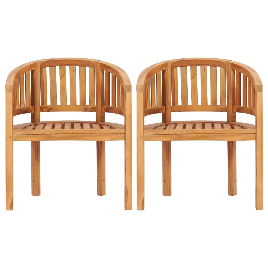 Banana Chairs 2 pcs Solid Teak Wood image 3