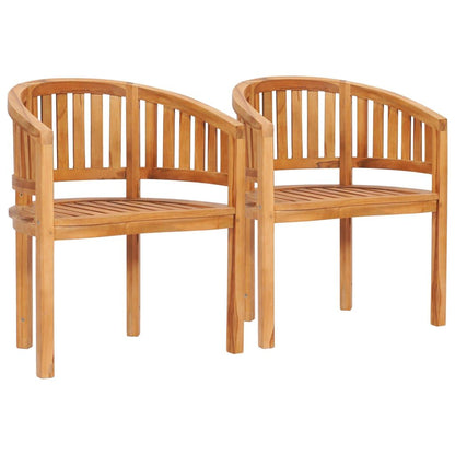 Banana Chairs 2 pcs Solid Teak Wood image 2