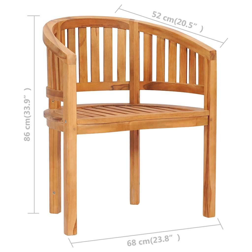 Banana Chairs 2 pcs Solid Teak Wood image 9