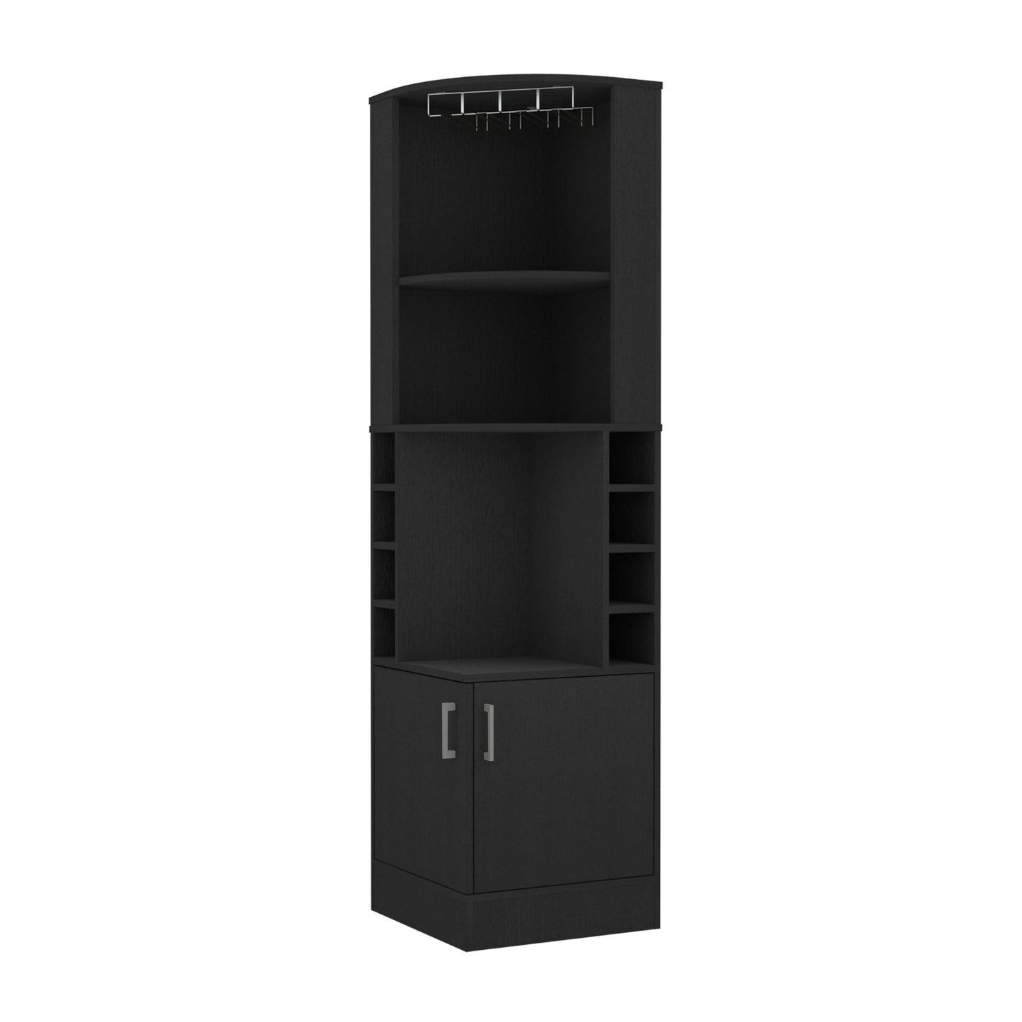 Bar Cabinet Papprika, 8 Wine Cubbies, Double Door, Black Wengue Finish image 6