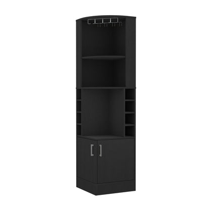 Bar Cabinet Papprika, 8 Wine Cubbies, Double Door, Black Wengue Finish image 6
